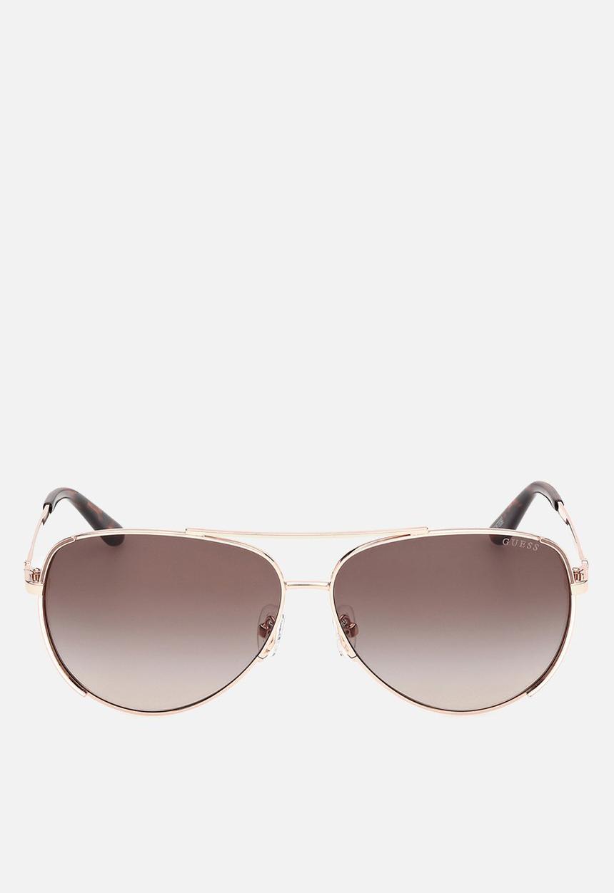 GUESS - Aviator Shape Sunglasses 58mm- Shiny Rose Gold