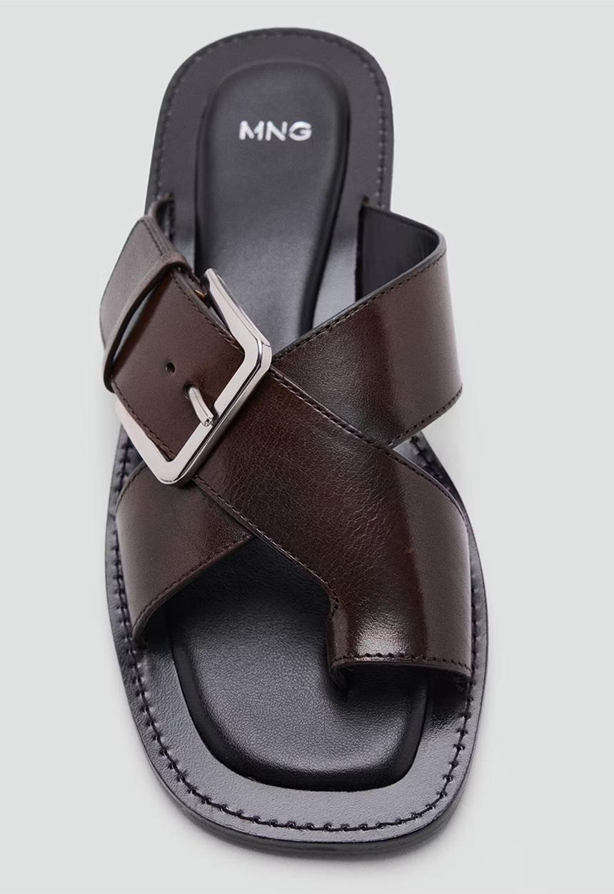 MANGO - Praga toe post slide - dark red