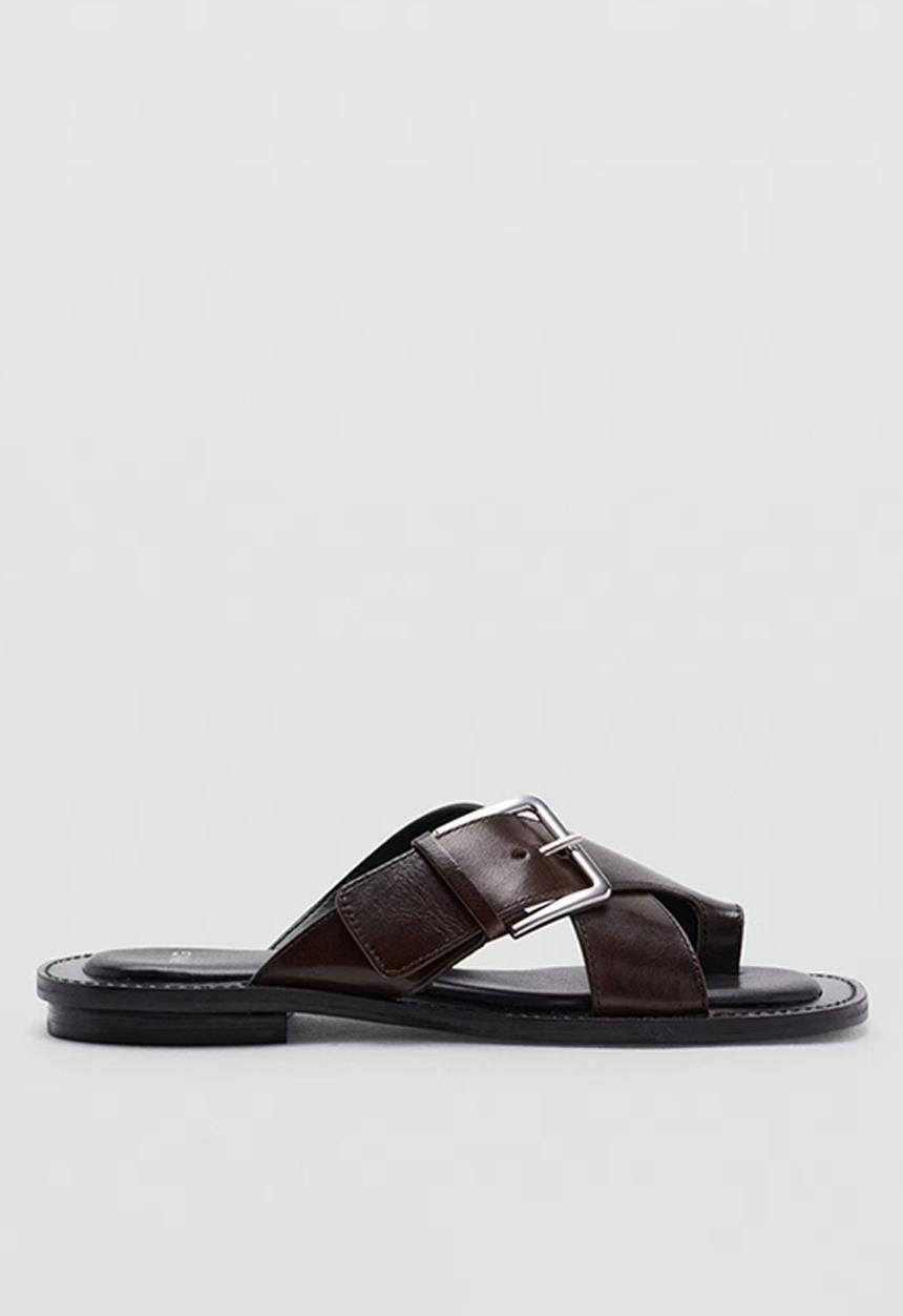 MANGO - Praga toe post slide - dark red