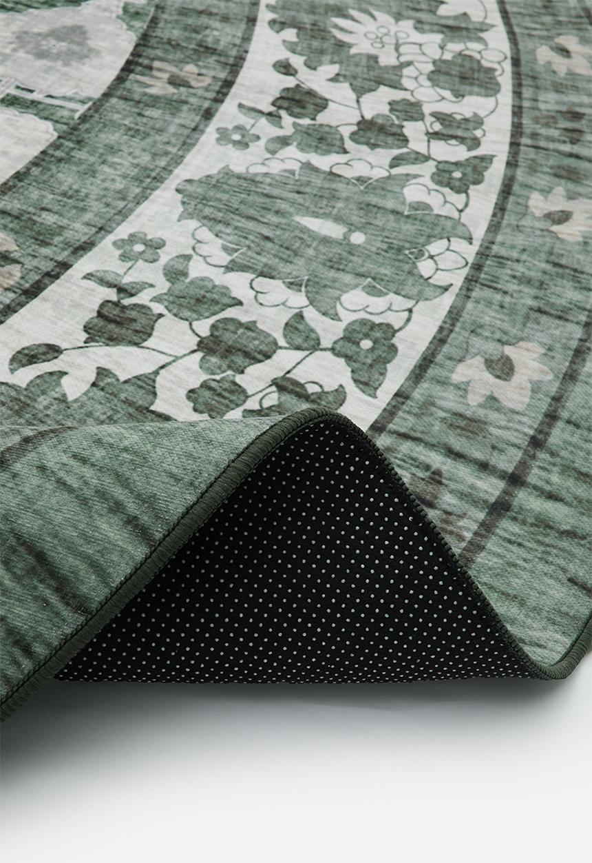 Sixth Floor - Noa Floral Round Rug  Olive