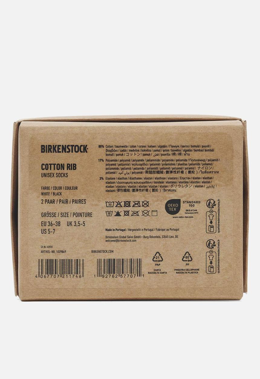 Birkenstock - 2 Pack Cotton Rib Black+White - Black/White