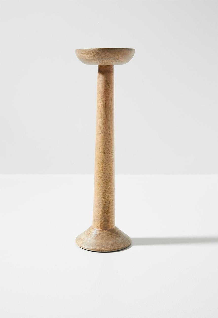 H&S - Contempo wood candle holder - Natural