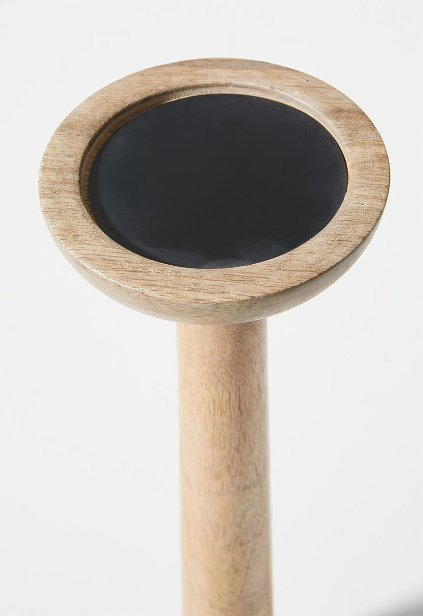 H&S - Contempo wood candle holder - Natural