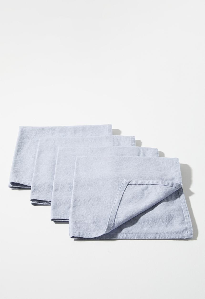 H&M - 4-pack linen-blend napkins - blue