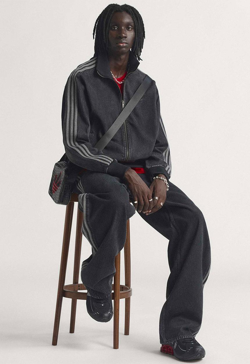 adidas Originals -  Originals Adicolor Denim Firebird Track Top - True Black Denim