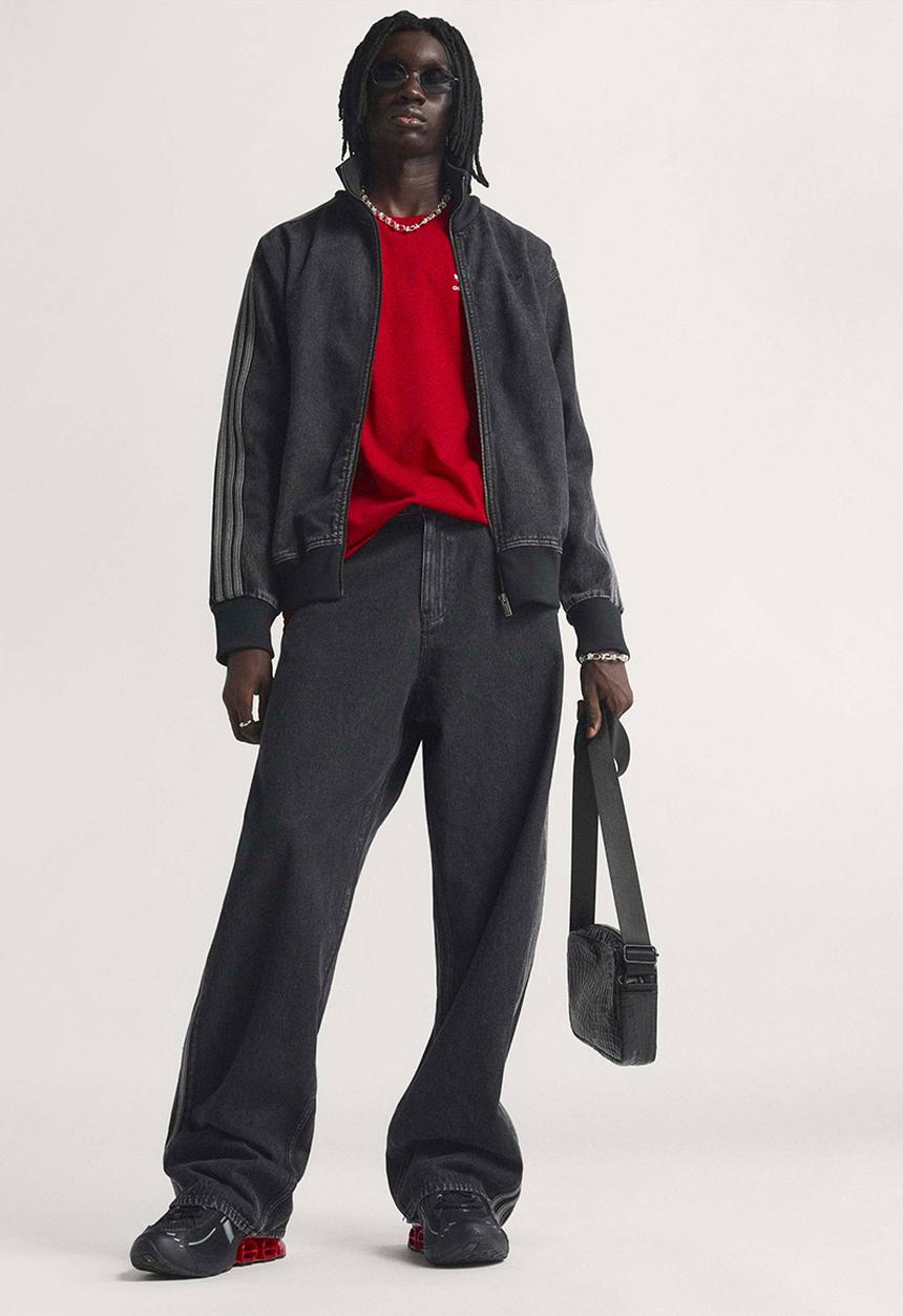 adidas Originals -  Originals Adicolor Denim Firebird Track Top - True Black Denim