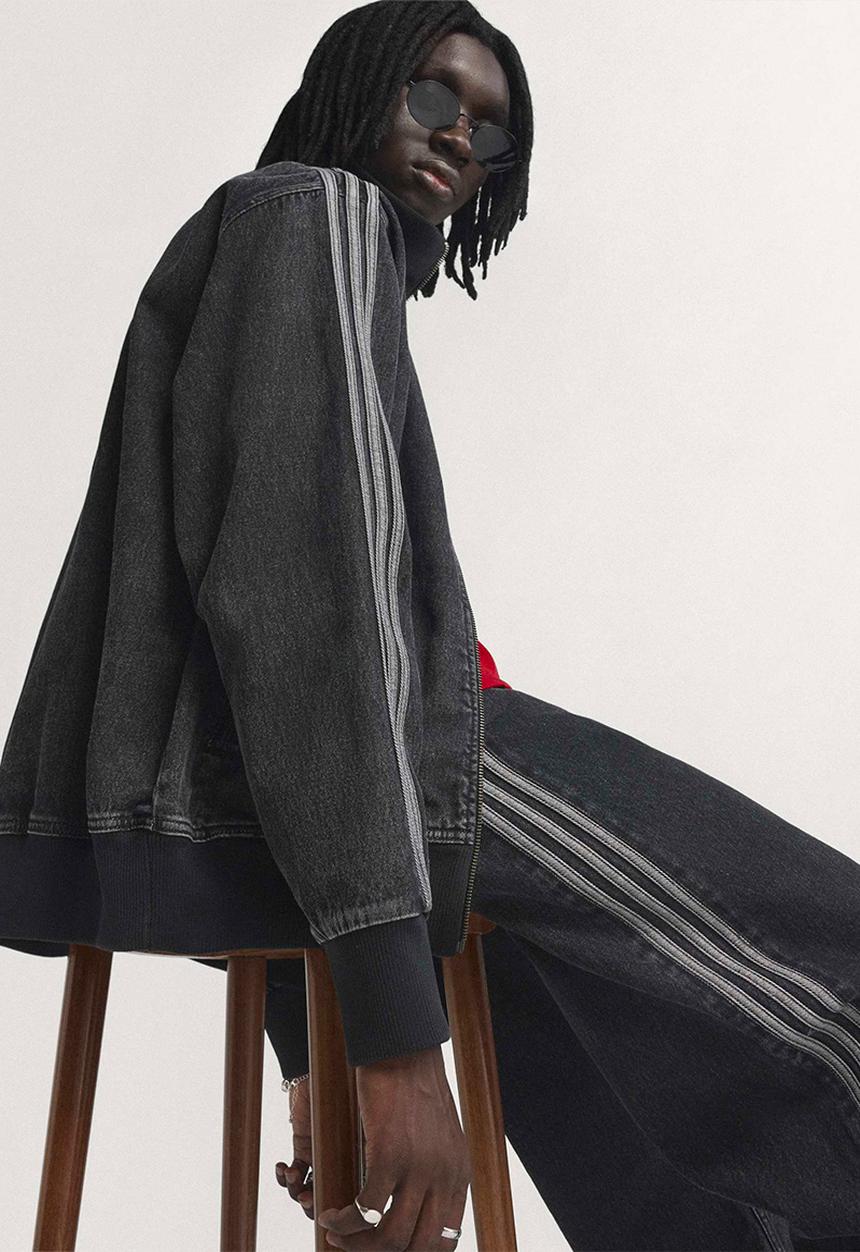 adidas Originals -  Originals Adicolor Denim Firebird Track Top - True Black Denim