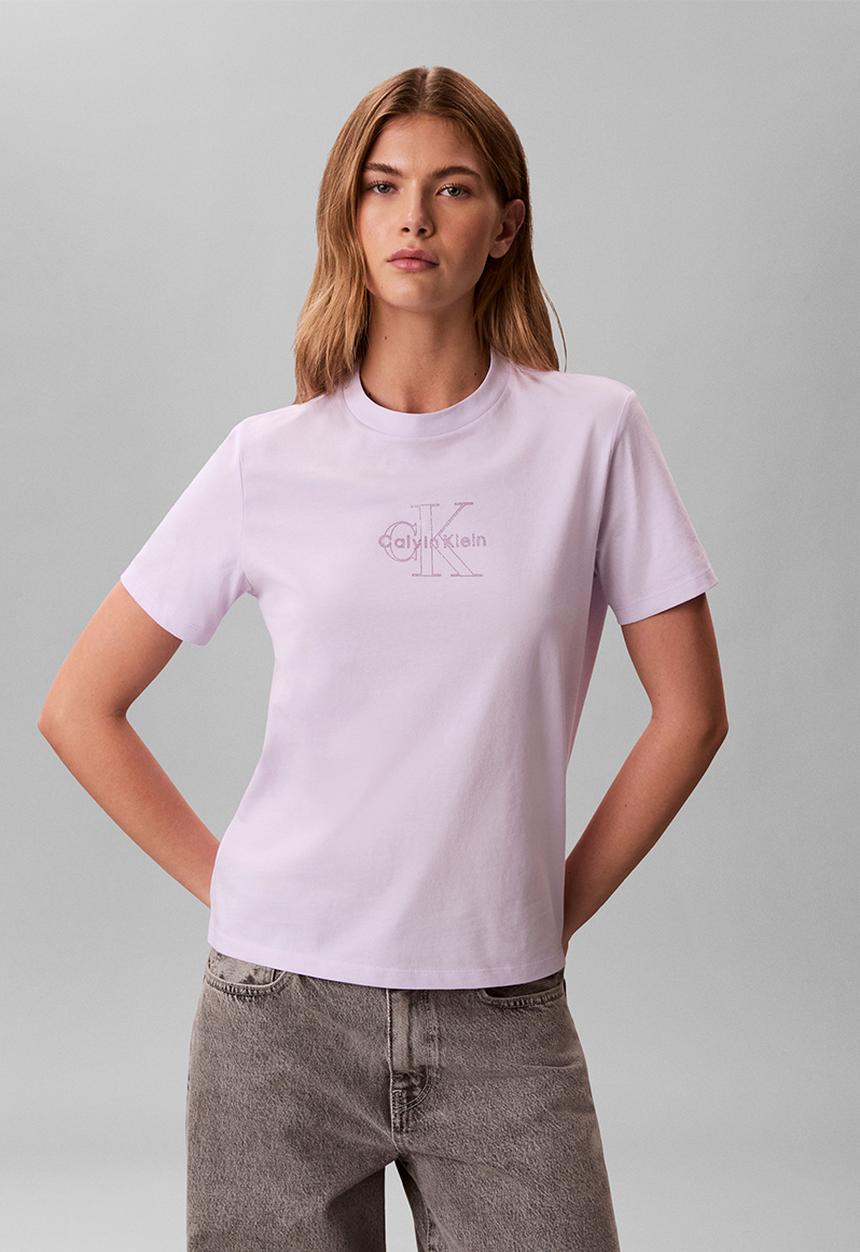 Calvin Klein - Short sleeve clasic monologo tee - island lilac