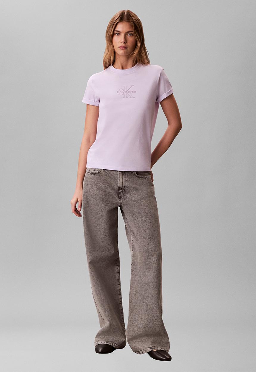 Calvin Klein - Short sleeve clasic monologo tee - island lilac