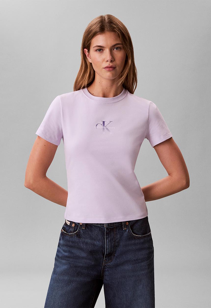 Calvin Klein - Gradient monologo slim tee - island lilac