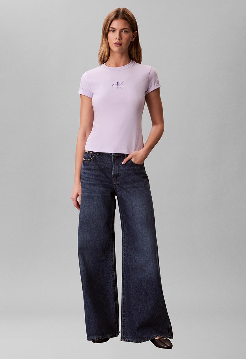 Calvin Klein - Gradient monologo slim tee - island lilac