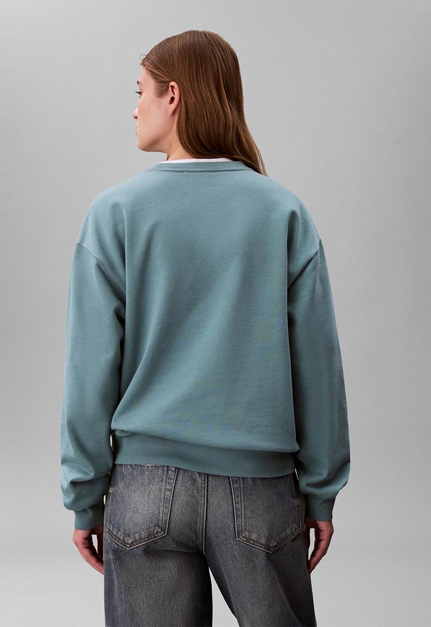 Calvin Klein - Long sleeve monologo french terry rlxd crew - arctic