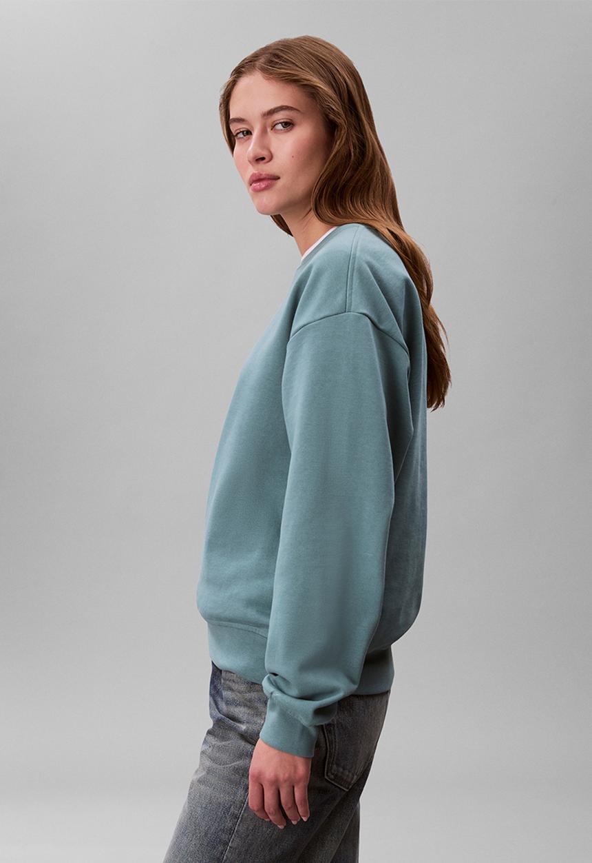 Calvin Klein - Long sleeve monologo french terry rlxd crew - arctic