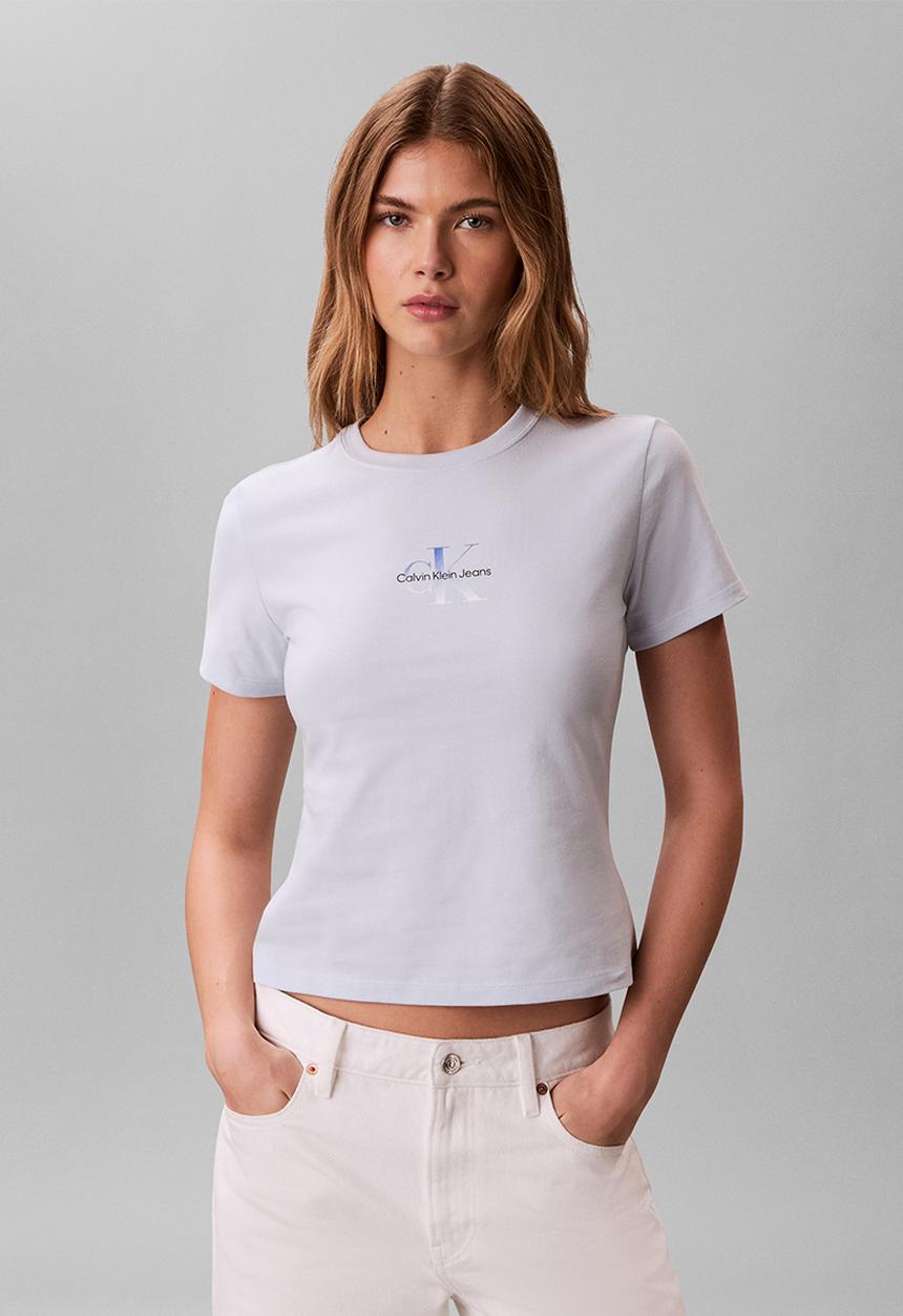 Calvin Klein - Gradient monologo slim tee - plein air