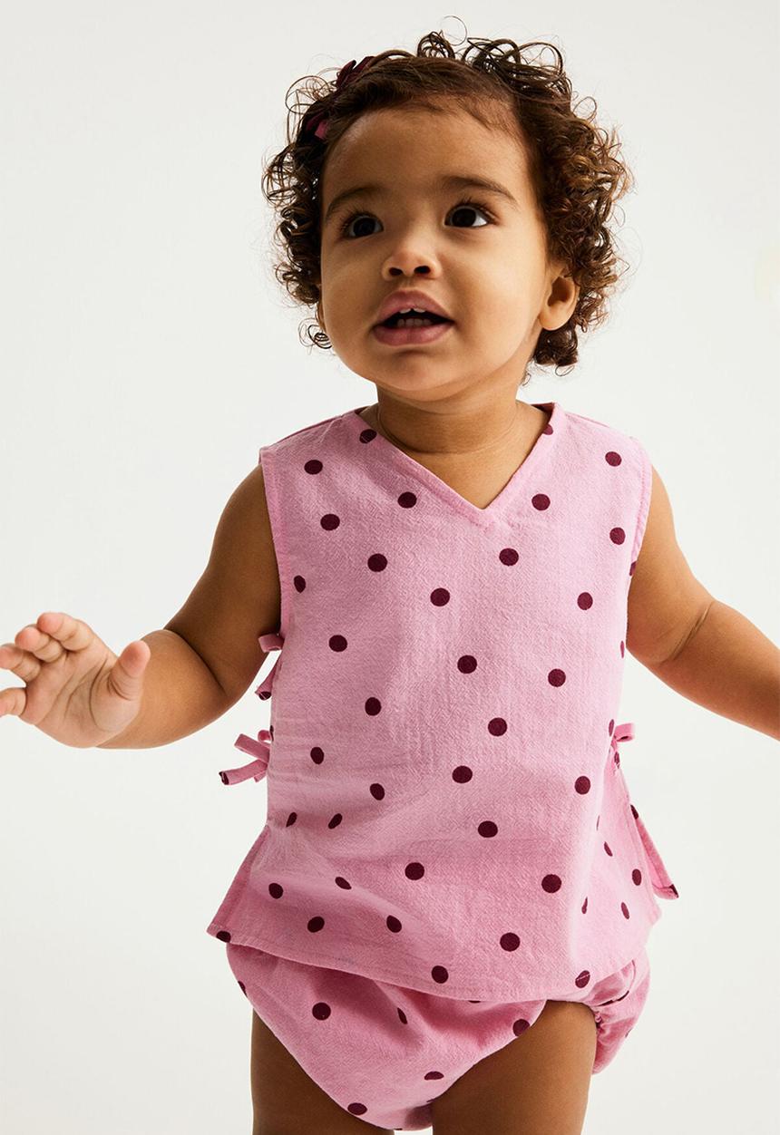 Cotton On - Milly Sleevless Set - Strawberry Milk/Polka Dot