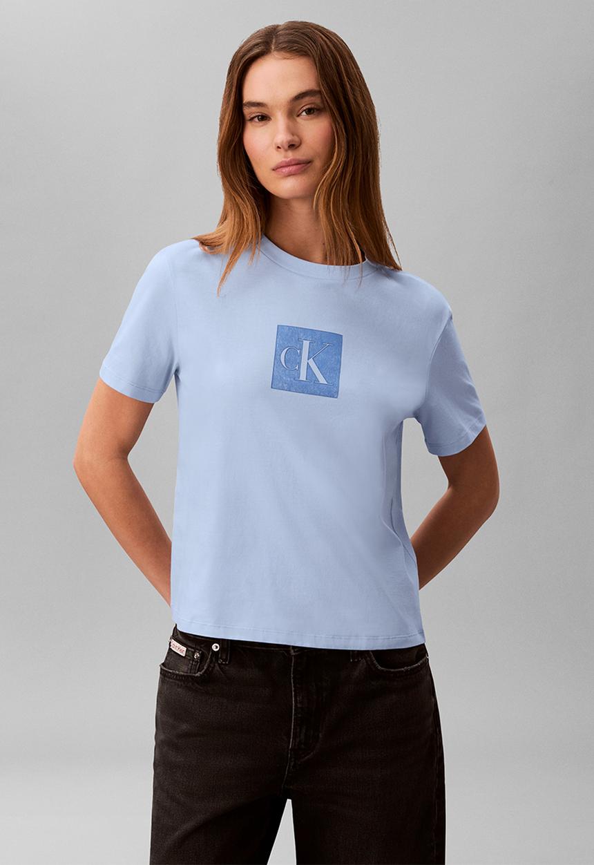 Calvin Klein - Short sleeve classic fit monogram tee - breezy blue