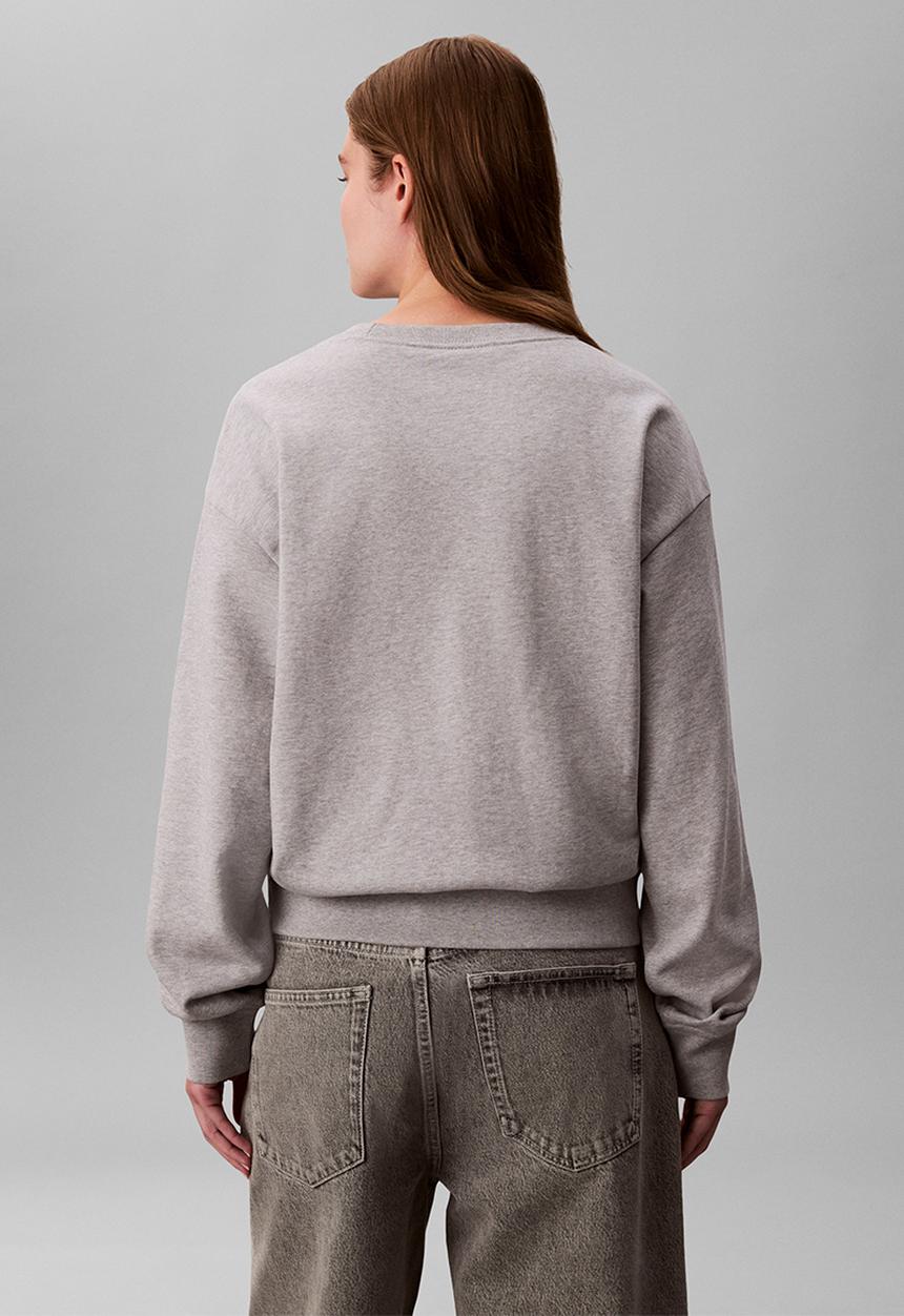 Calvin Klein - Long sleeve monologo french terry rlxd crew - heroic grey heather