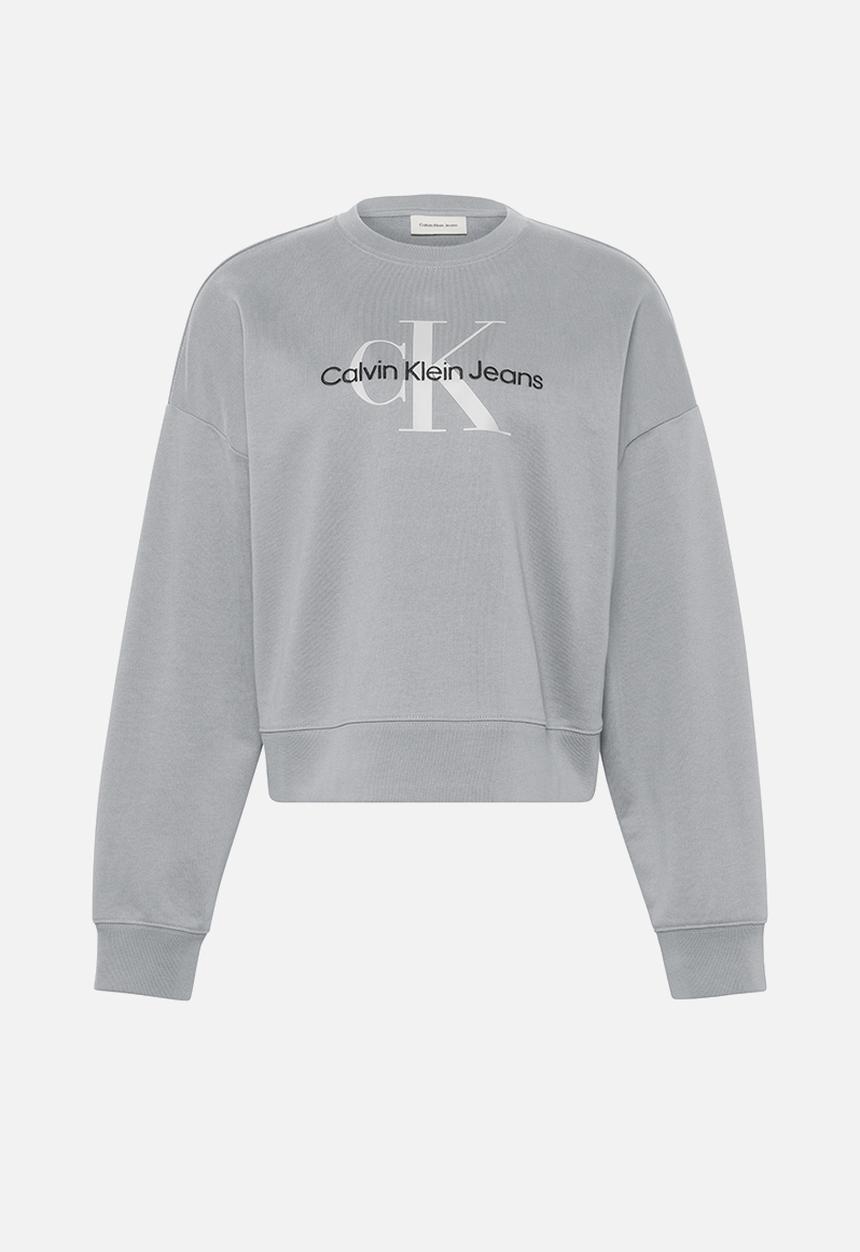 Calvin Klein - Long sleeve monologo french terry rlxd crew - heroic grey heather