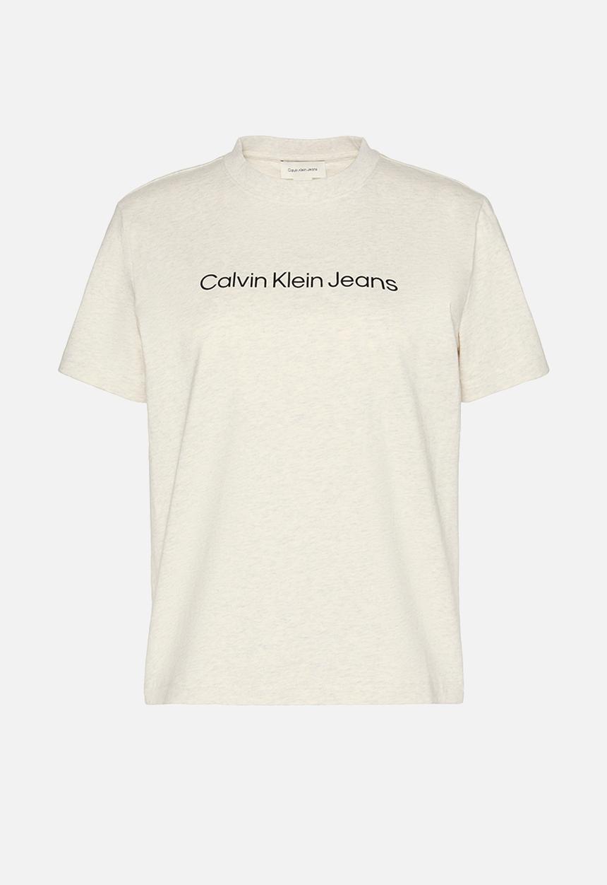 Calvin Klein - A- inst. logo classic tee short sleeve - vanilla heather