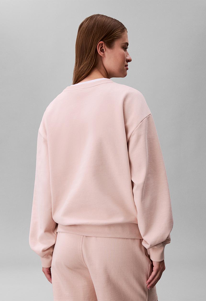 Calvin Klein - Long sleeve monologo french terry rlxd crew - buff beige