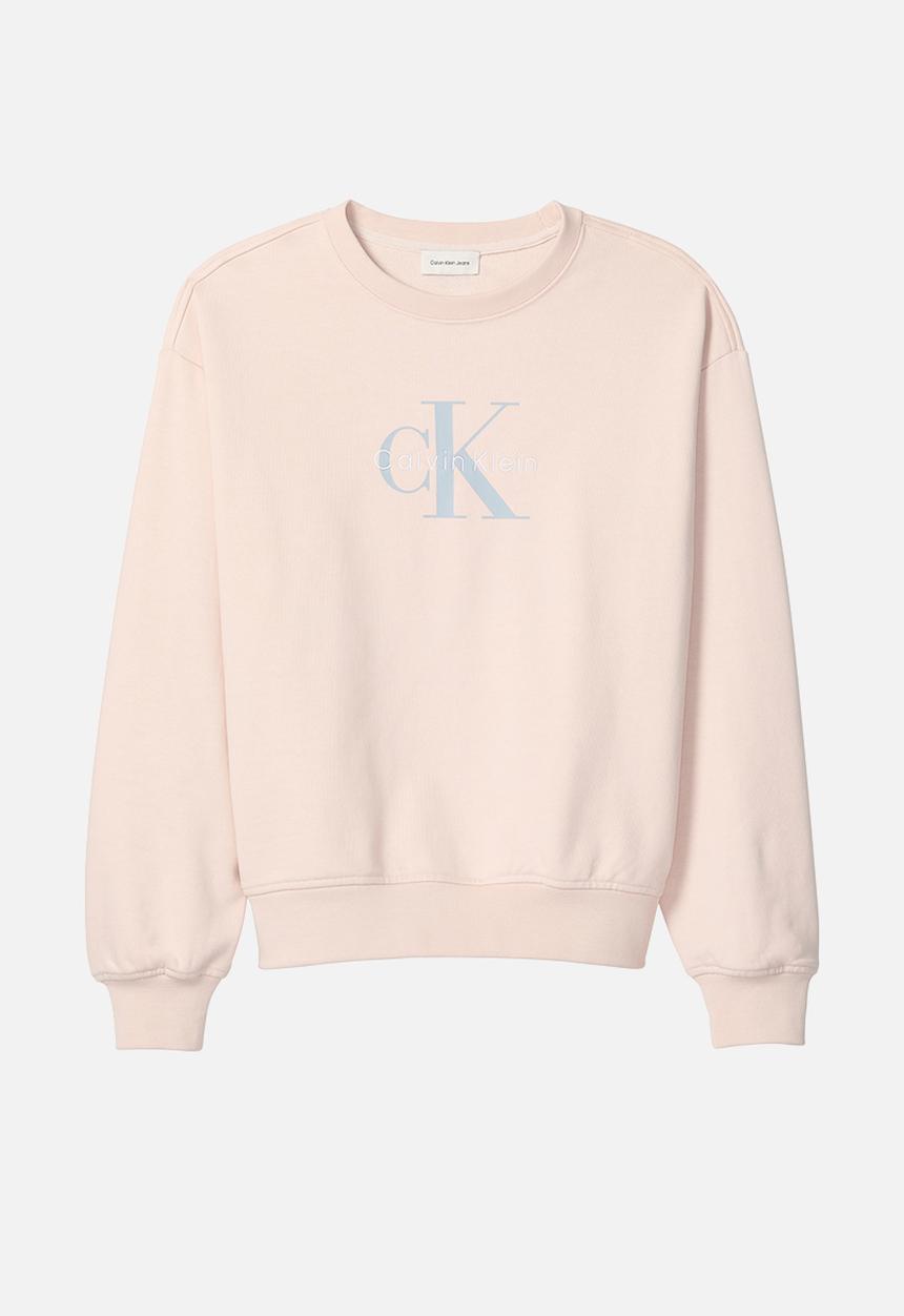 Calvin Klein - Long sleeve monologo french terry rlxd crew - buff beige