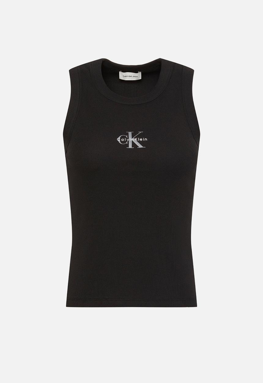 Calvin Klein - Sleeveless monogram rib tank - black