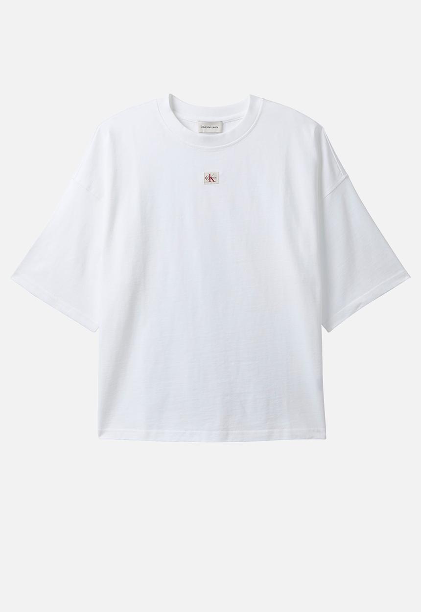 Calvin Klein - Short sleeve woven label oversized tee - bright white