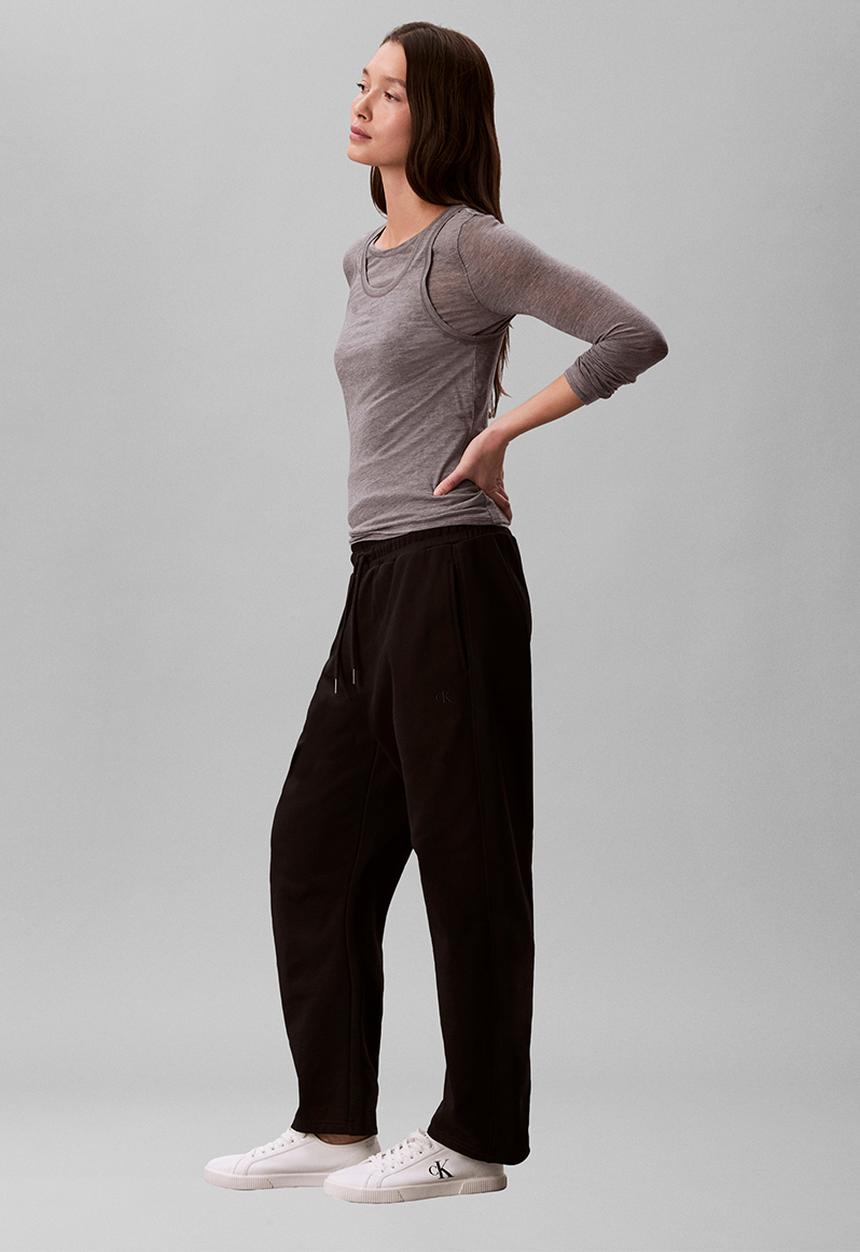 Calvin Klein - Monogram french terry barrel pant - black