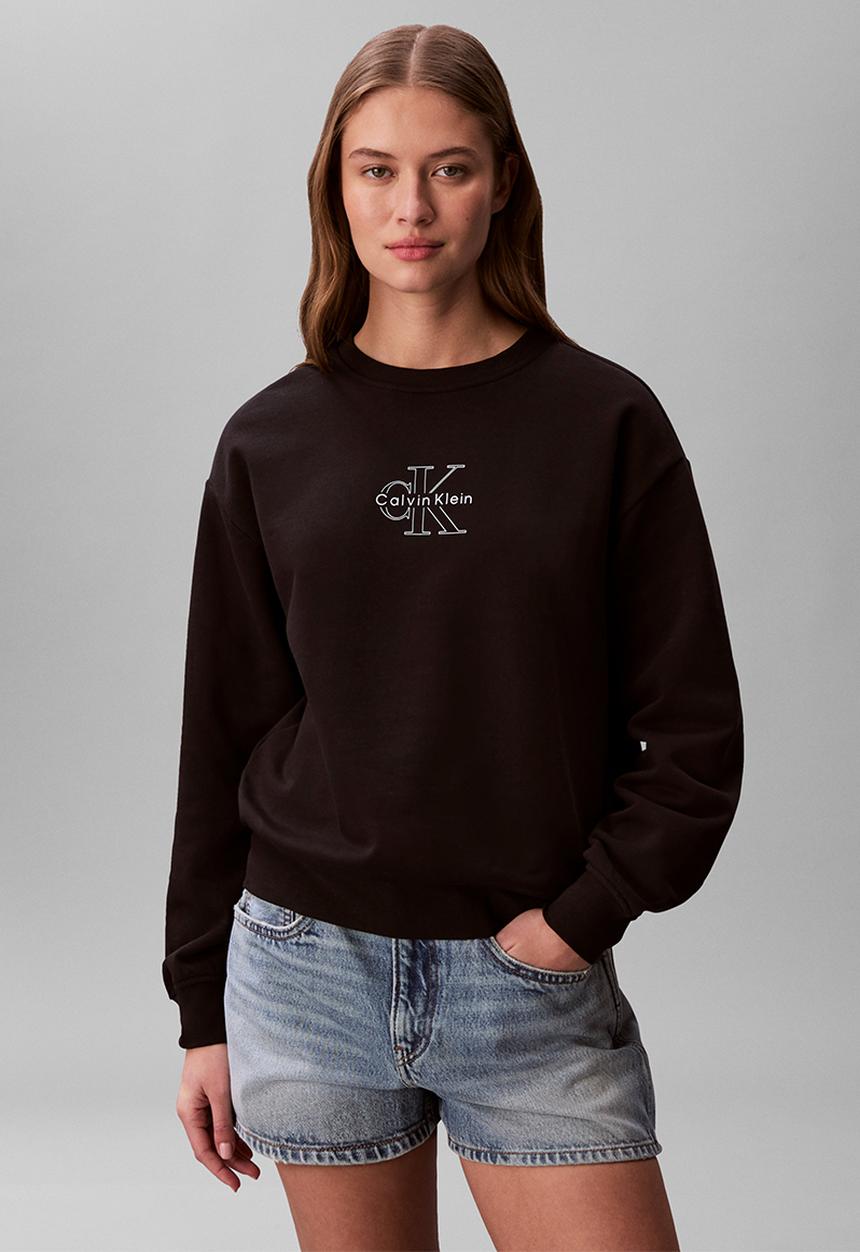 Calvin Klein - Long sleeve ck foil crew sweatshirt - black
