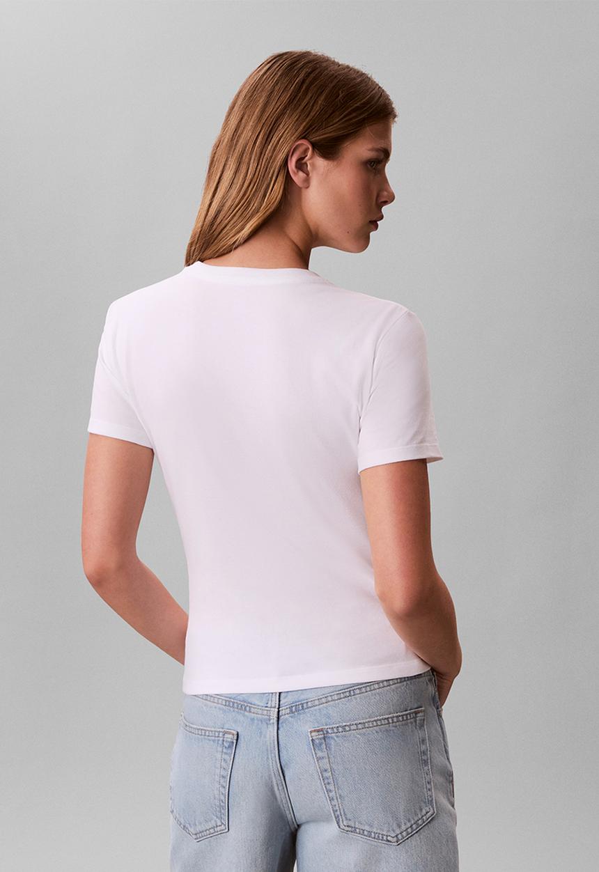Calvin Klein - Gradient monologo slim tee - bright white