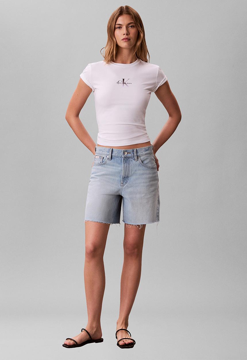 Calvin Klein - Gradient monologo slim tee - bright white
