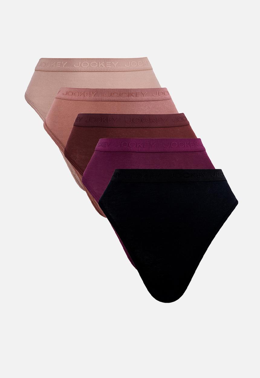 Jockey - 5 Pack plain tonal elastic french cut - multi