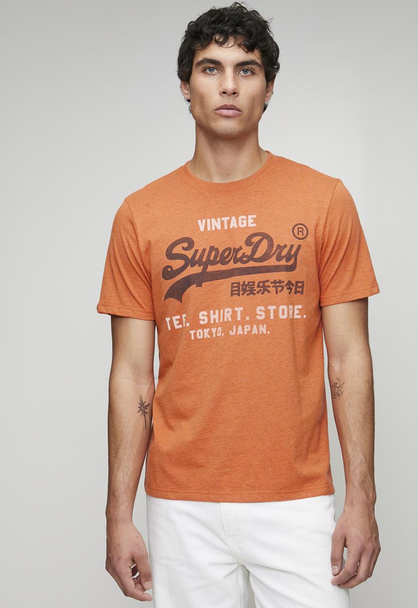 Superdry. - Vl Heritage Relaxed Tee-Rust Orange Marl