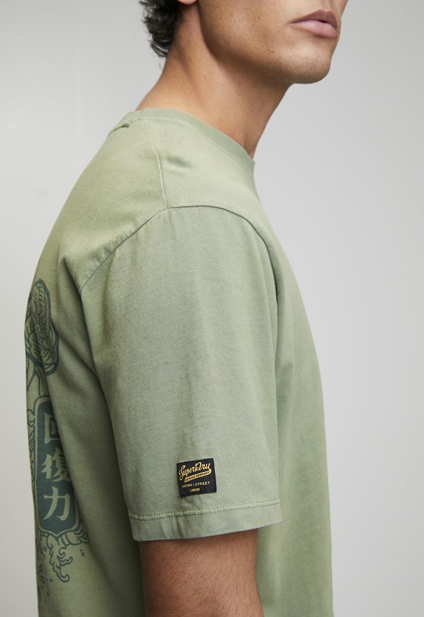 Superdry. - Tokyo Narrative Loose Tee-Lily Pad Green