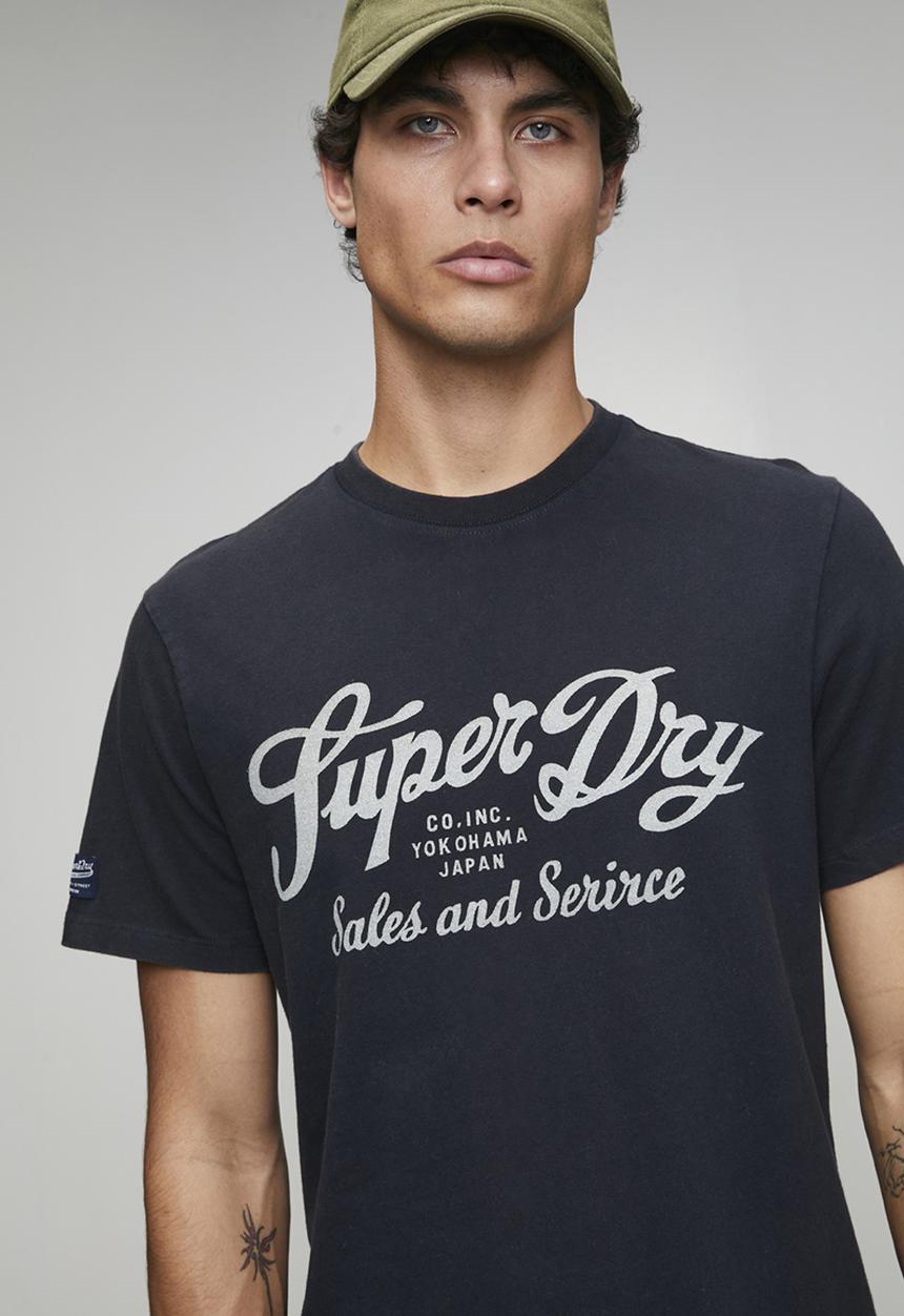 Superdry. - Industry Worker Relaxed Tee-Eclipse Navy