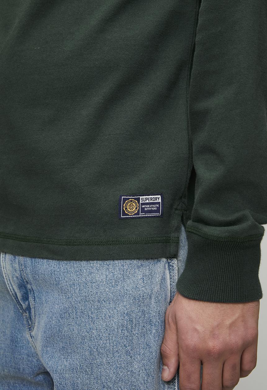 Superdry. - Vintage Athletic Stripe Rugby-Eagle Green Chest Band
