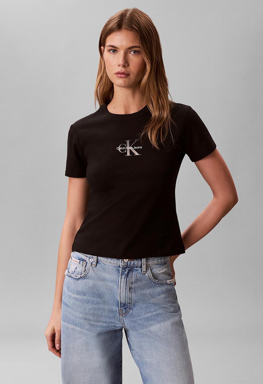 Calvin Klein - Gradient monologo slim tee - black