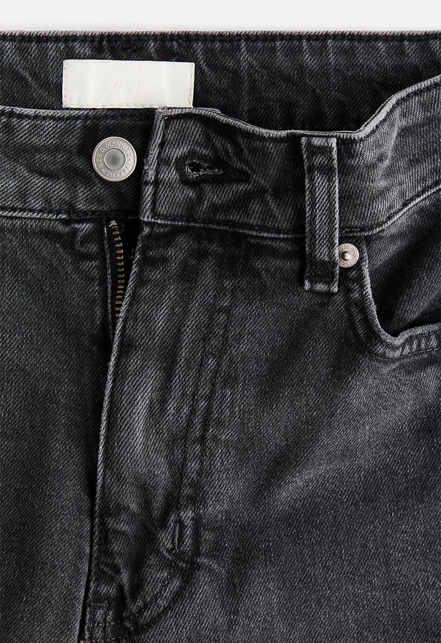 H&M - Mom slim fit high waist ankle jeans - dark denim grey