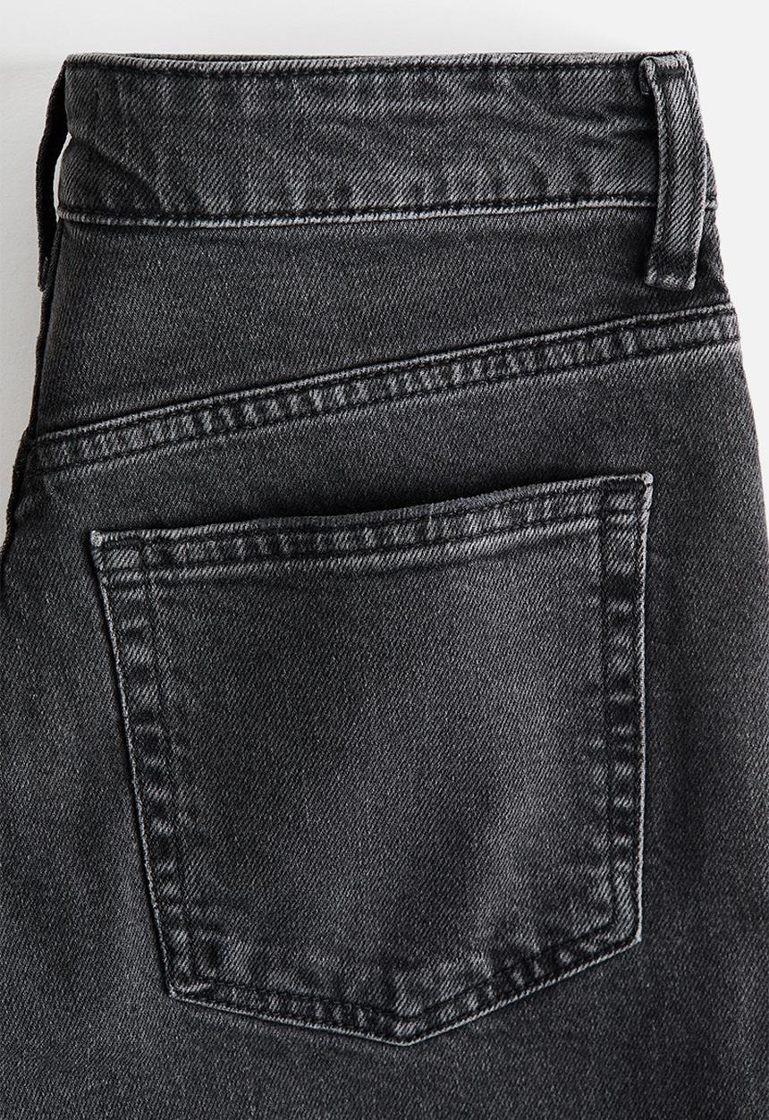 H&M - Mom slim fit high waist ankle jeans - dark denim grey