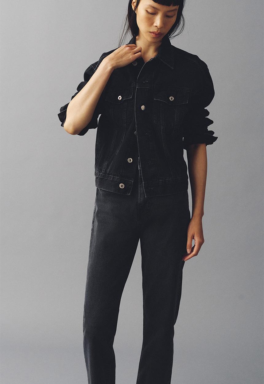 H&M - Mom slim fit high waist ankle jeans - dark denim grey