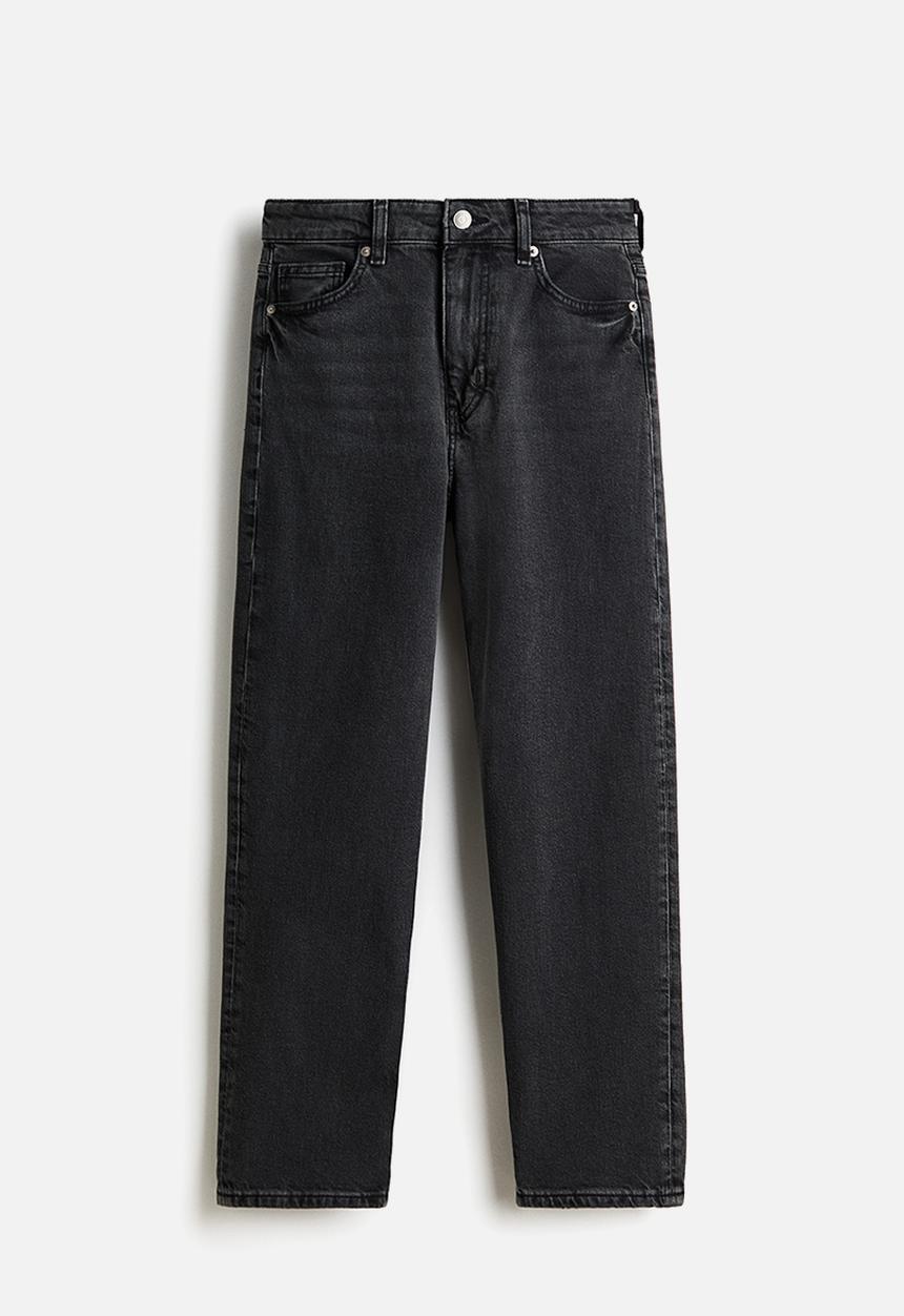 H&M - Mom slim fit high waist ankle jeans - dark denim grey