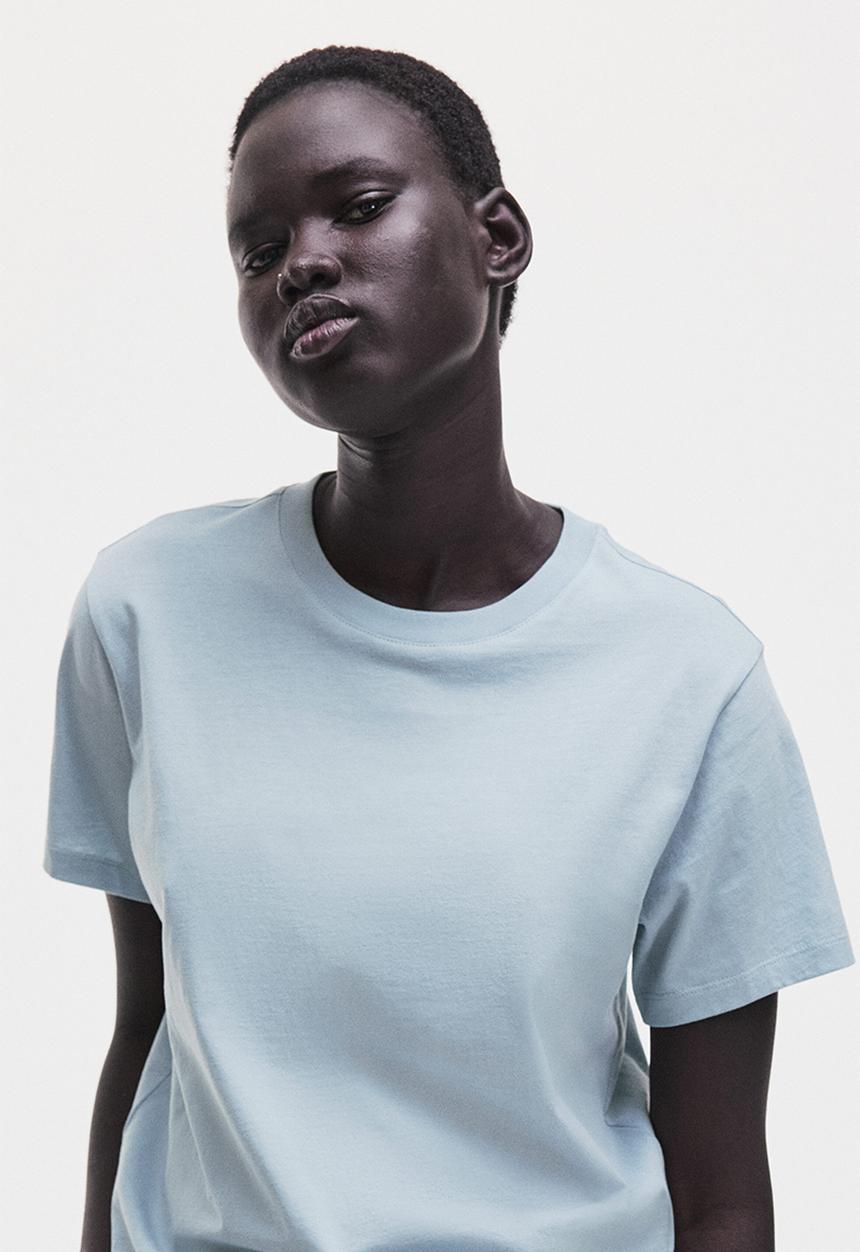 H&M - Cotton T-shirt - light turquoise