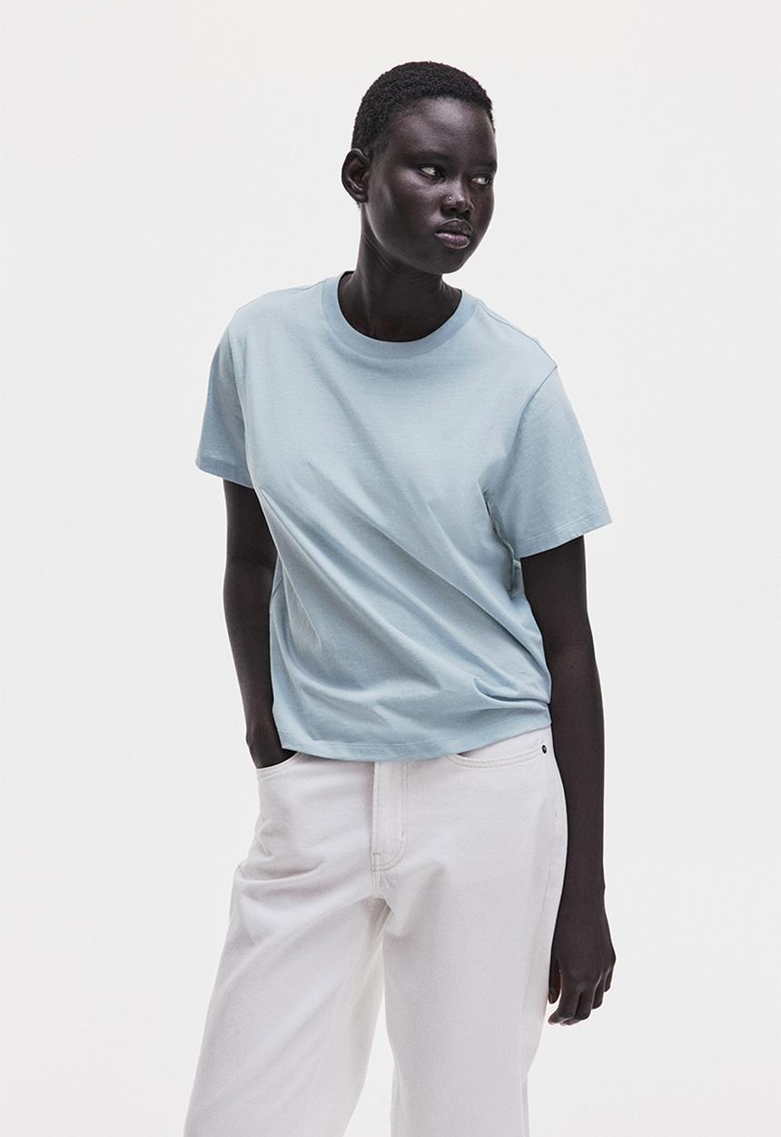 H&M - Cotton T-shirt - light turquoise
