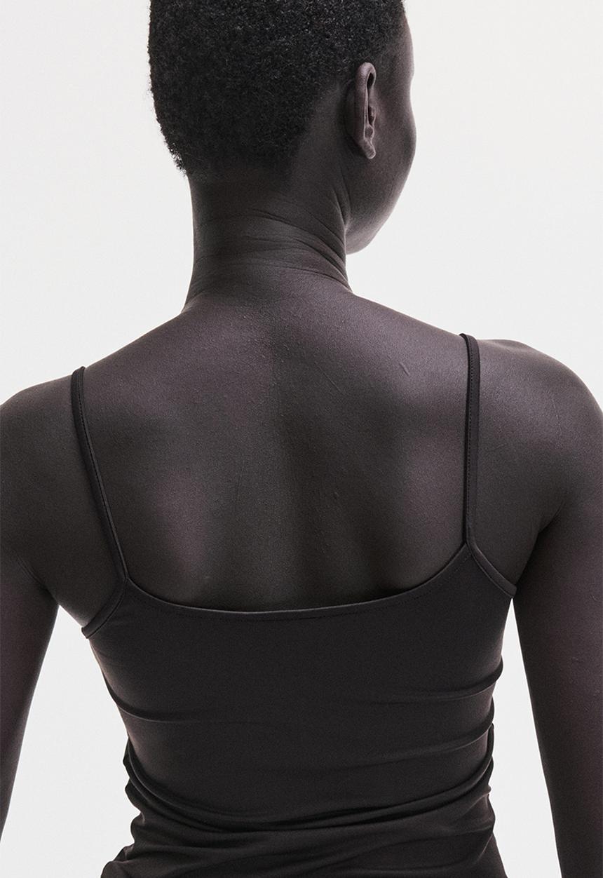 H&M - Microfibre strappy top - dark brown