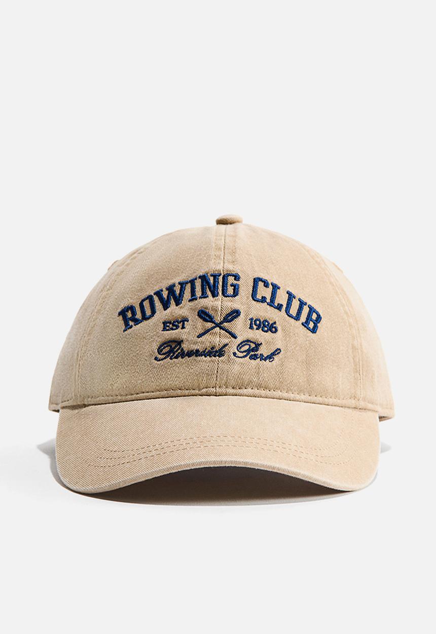 H&M - Embroidered-motif twill cap - beige/rowing club