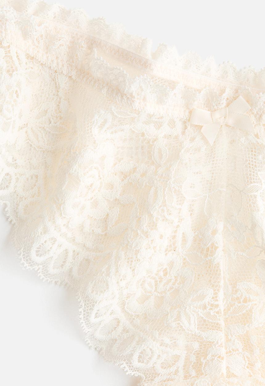 H&M - 2-Pack lace brazilian briefs - cream