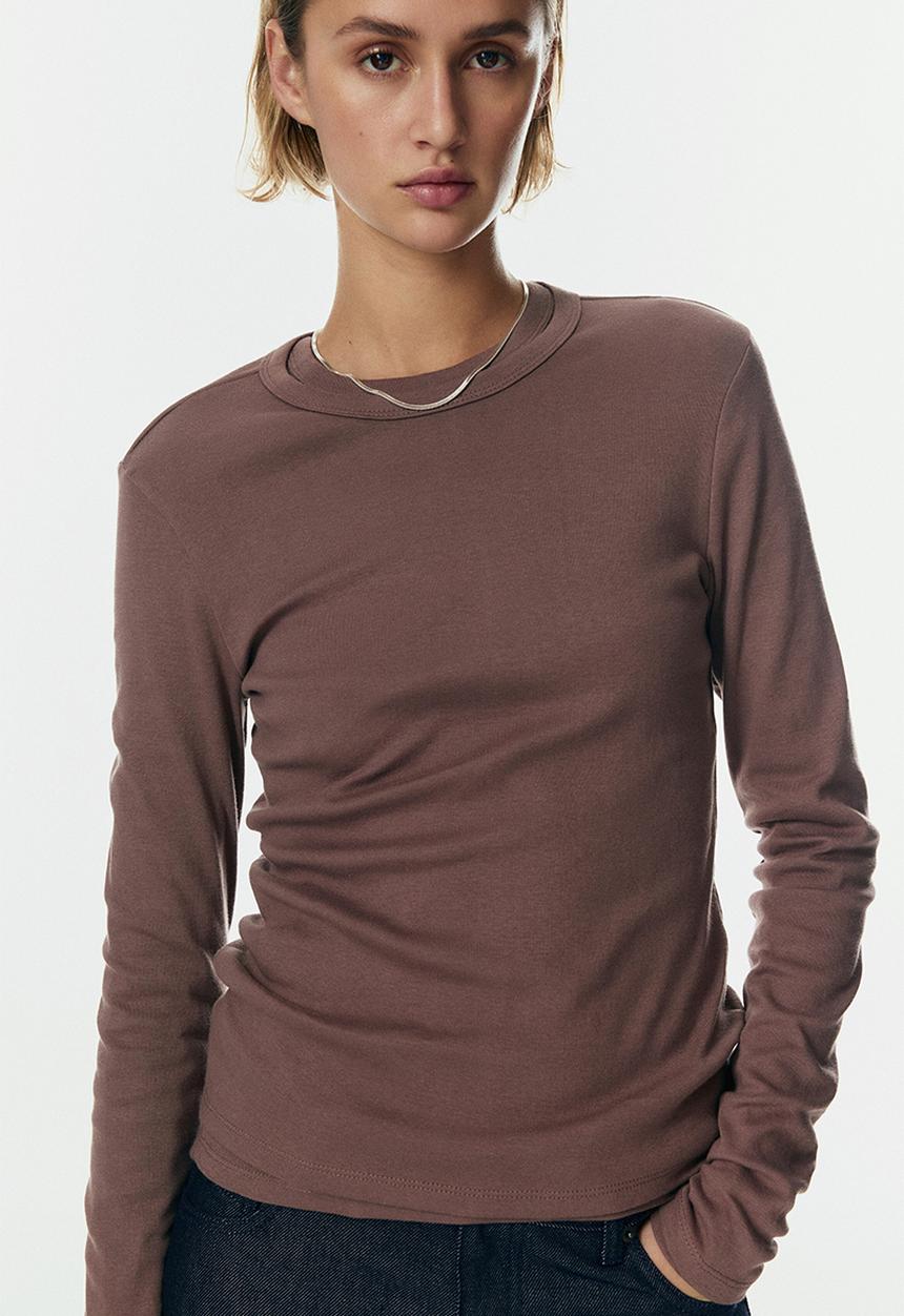 H&M - Long-sleeved jersey top - dark mole