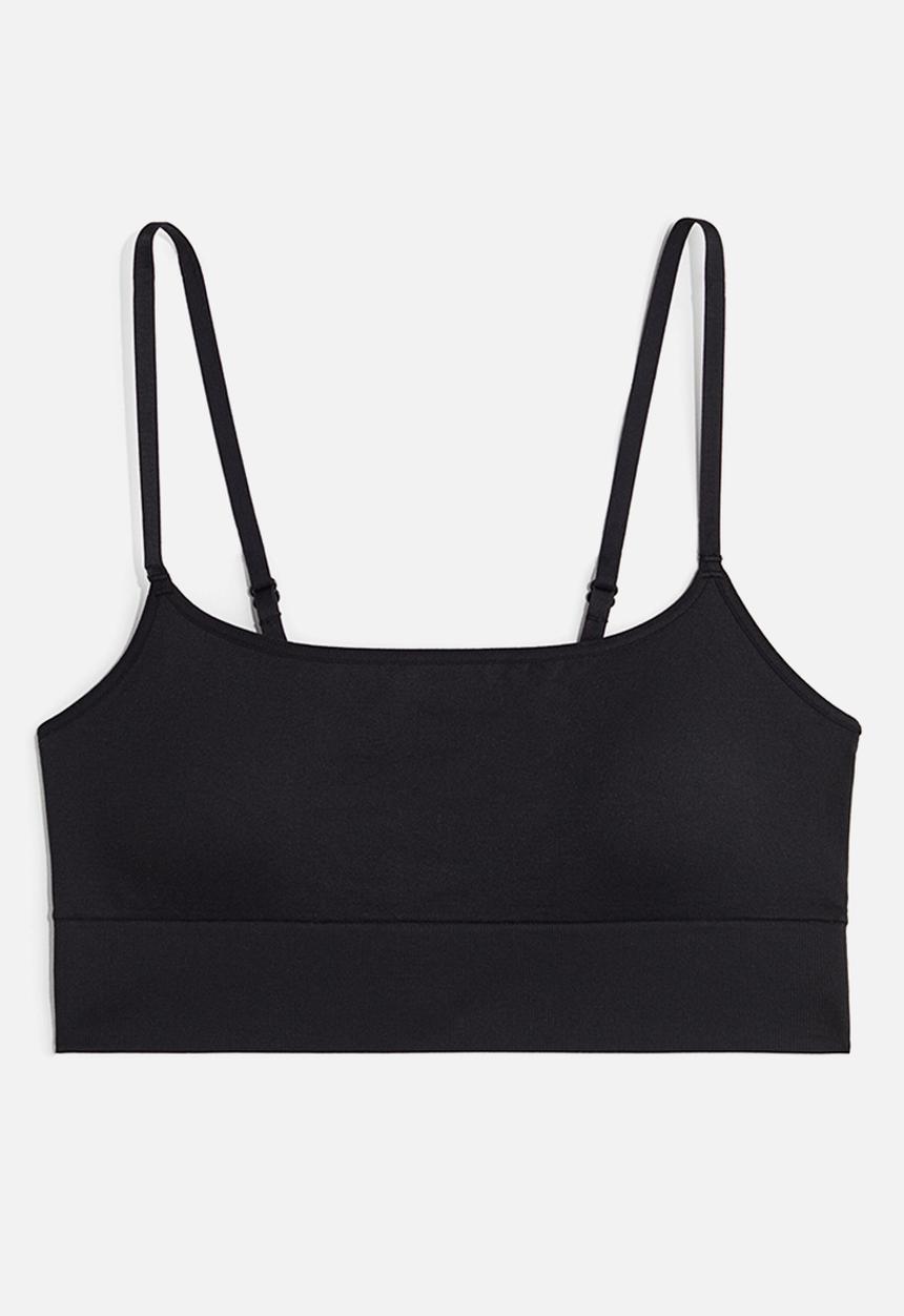 H&M - Seamless padded bralette - black