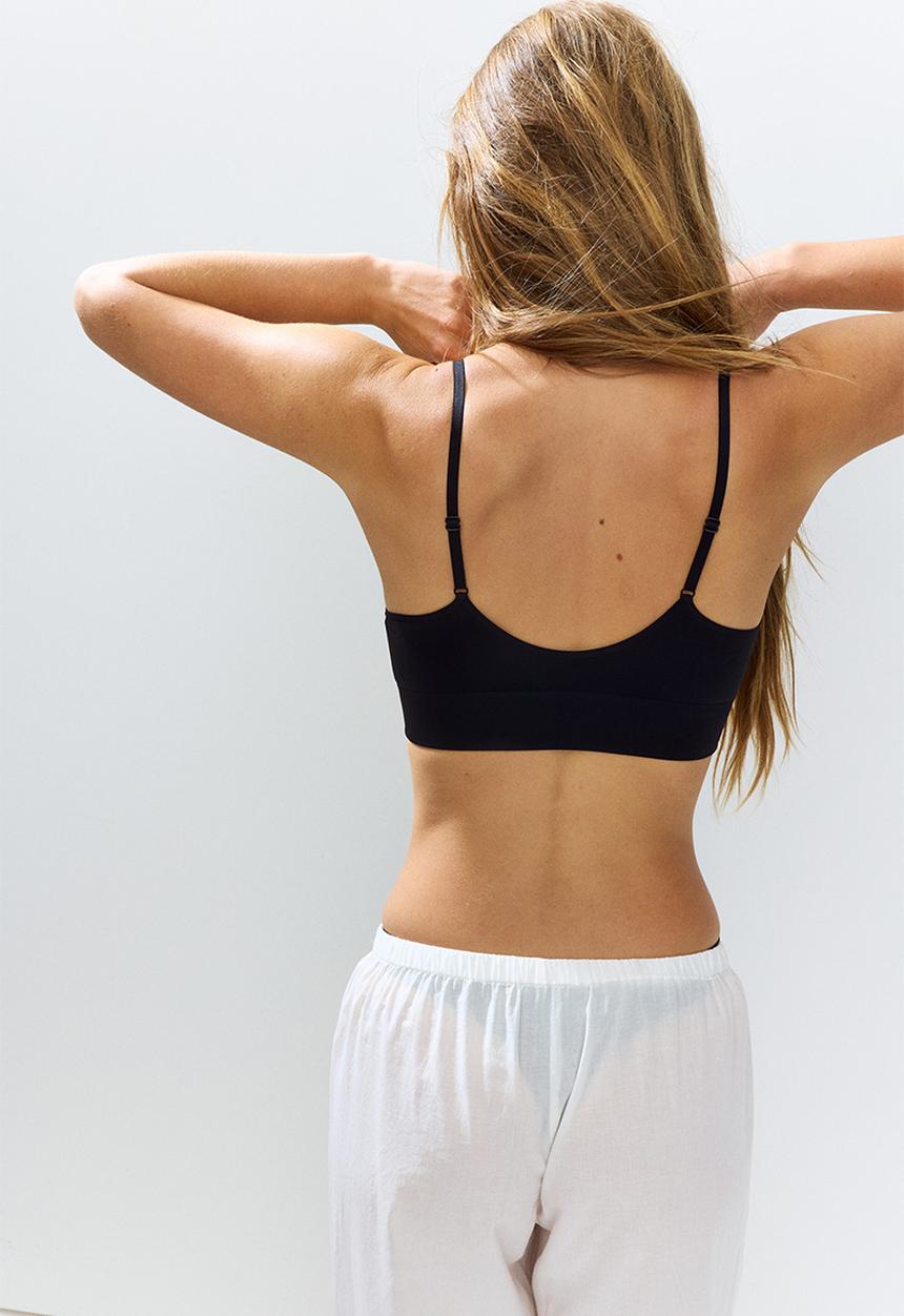 H&M - Seamless padded bralette - black