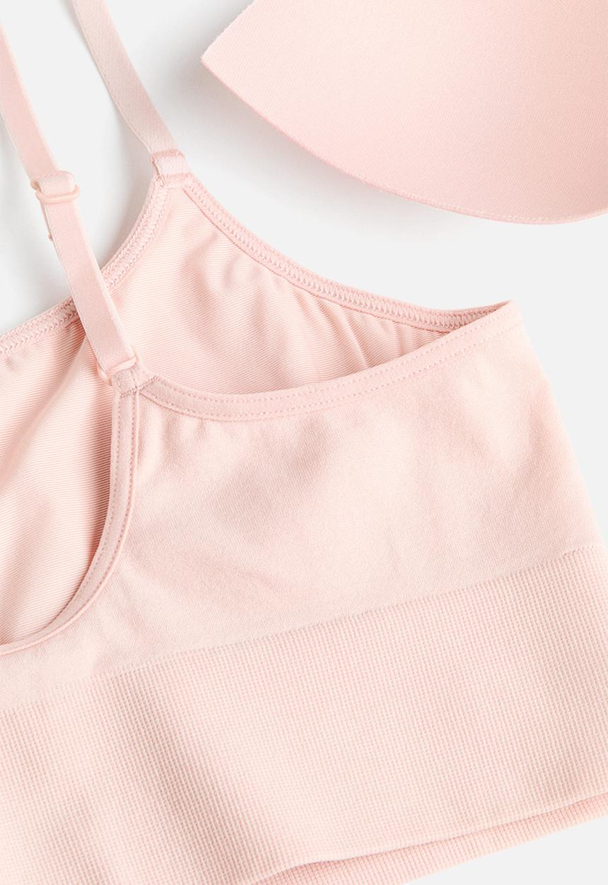 H&M - Seamless padded bralette - light pink